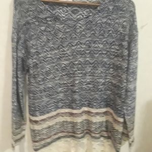 Lacy hem sweater